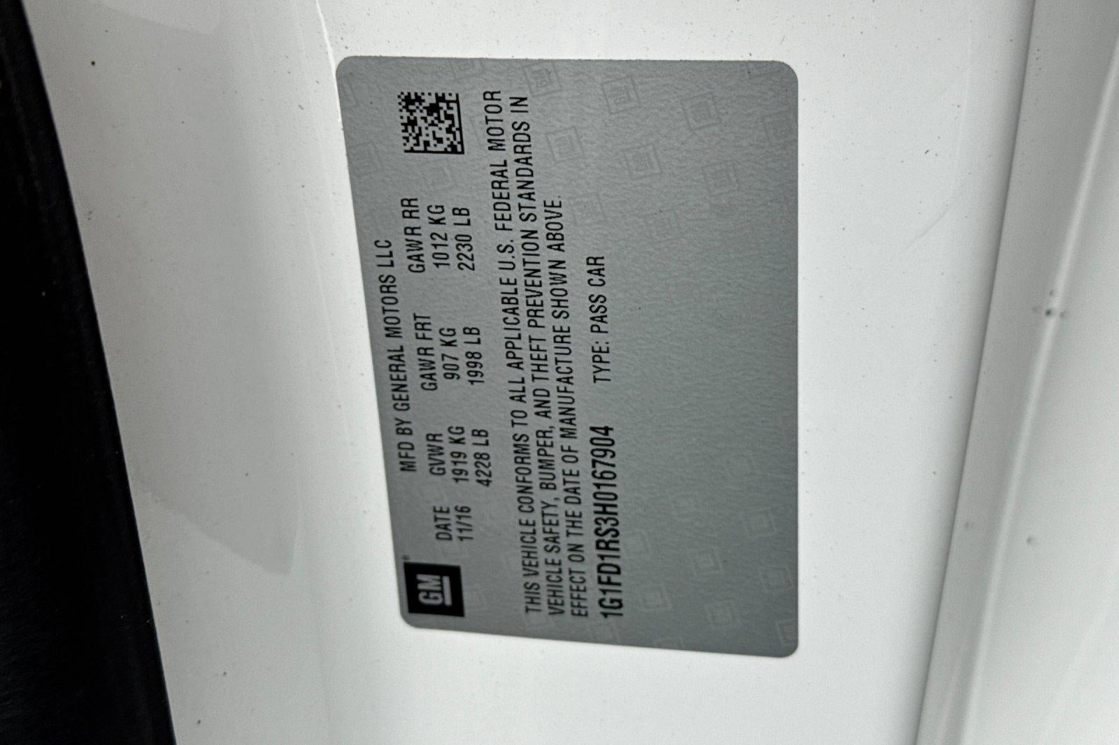 2017 Chevrolet Camaro 2LT