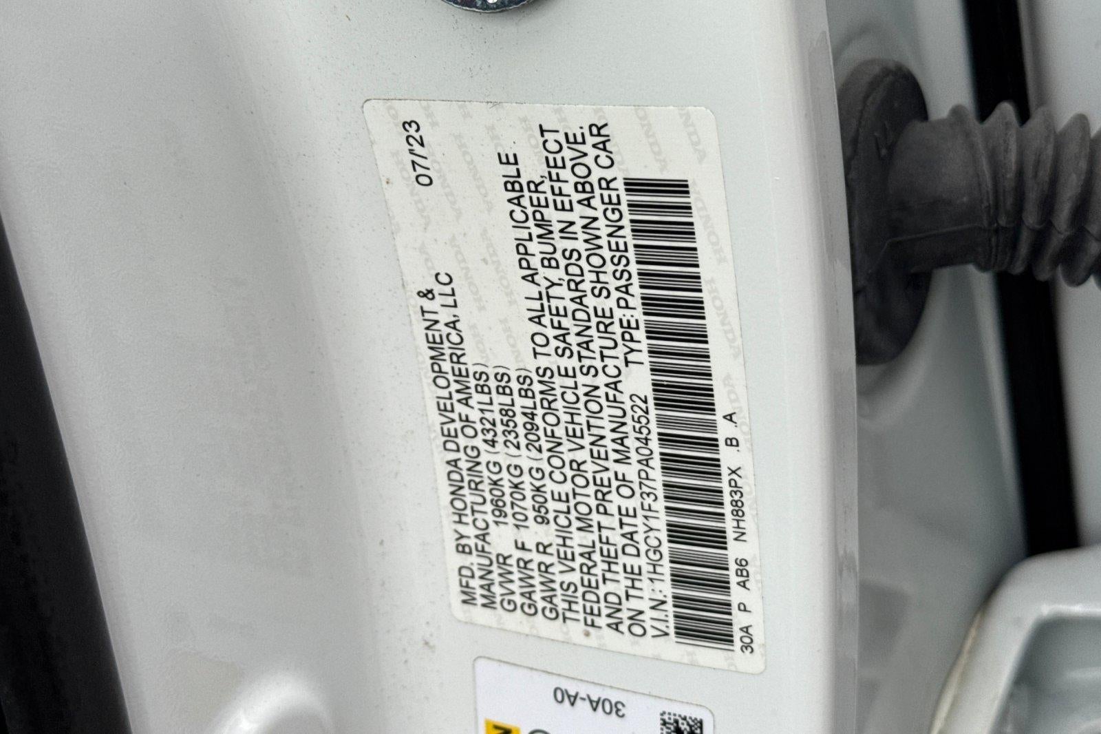 2023 Honda Accord Sedan EX