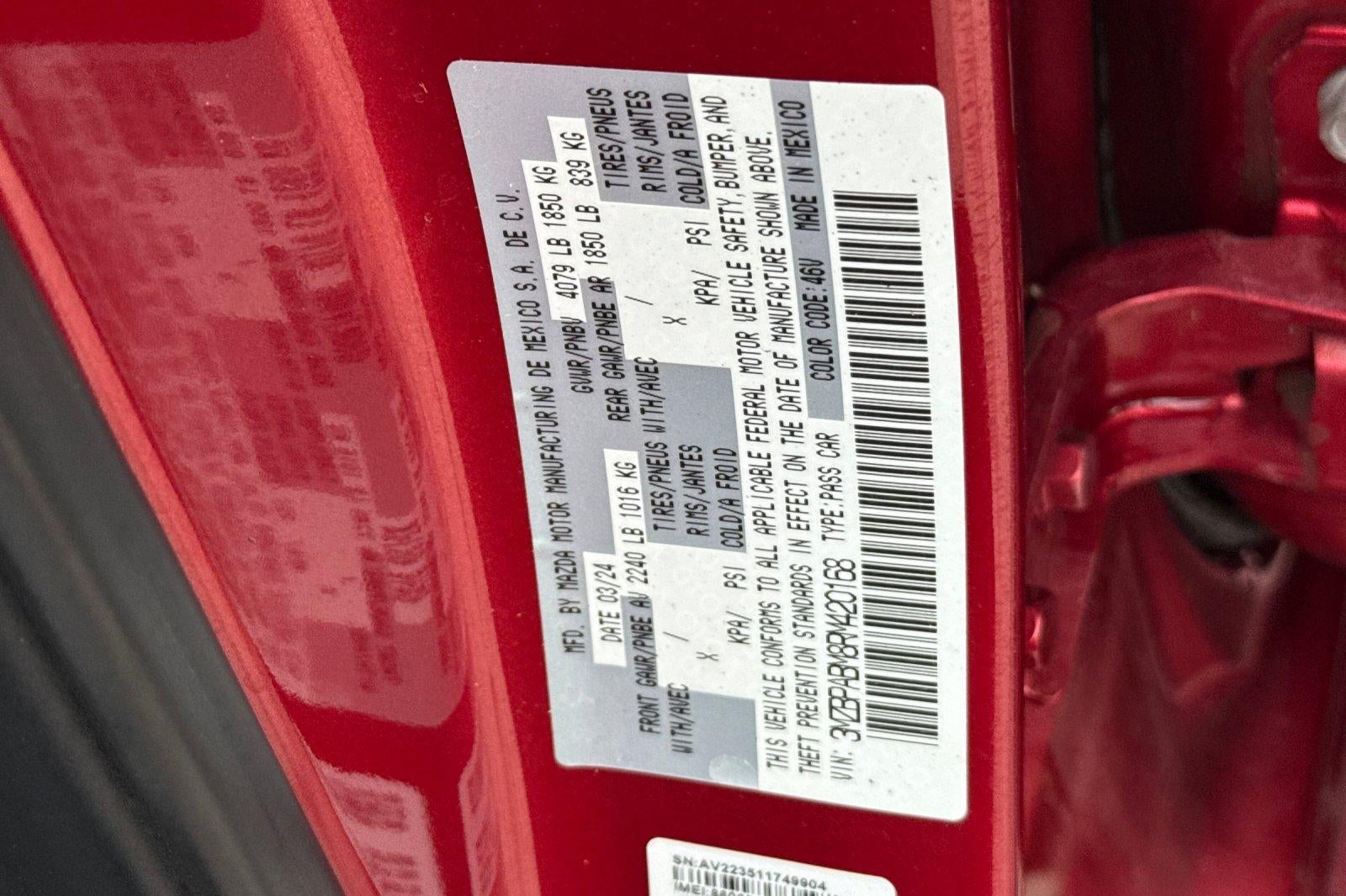 2024 Mazda Mazda3 Sedan 2.5 S Select Sport