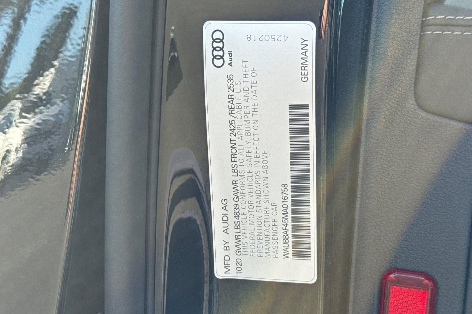 2021 Audi A4 Sedan Premium Plus